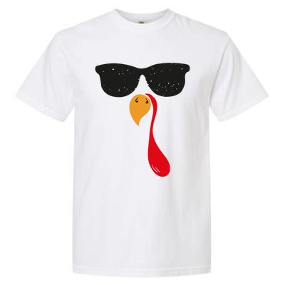 Funny Cool Turkey Face With Sunglasses Thanksgiving Day Meaningful Gift Garment-Dyed Heavyweight T-Shirt