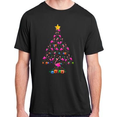 Flamingo Christmas Tree Cute Flamingos Holiday Decor Adult ChromaSoft Performance T-Shirt