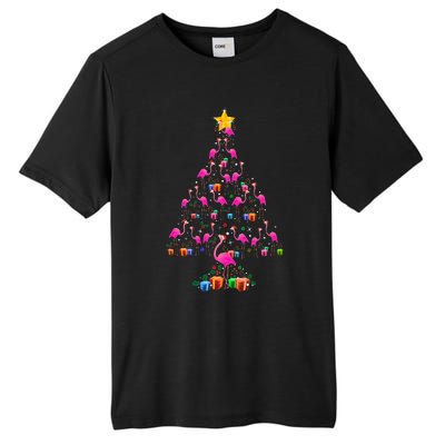 Flamingo Christmas Tree Cute Flamingos Holiday Decor Tall Fusion ChromaSoft Performance T-Shirt