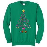 Flamingo Christmas Tree Cute Flamingos Holiday Decor Sweatshirt