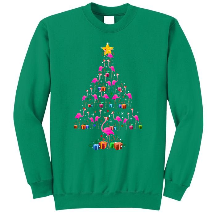 Flamingo Christmas Tree Cute Flamingos Holiday Decor Sweatshirt