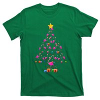 Flamingo Christmas Tree Cute Flamingos Holiday Decor T-Shirt