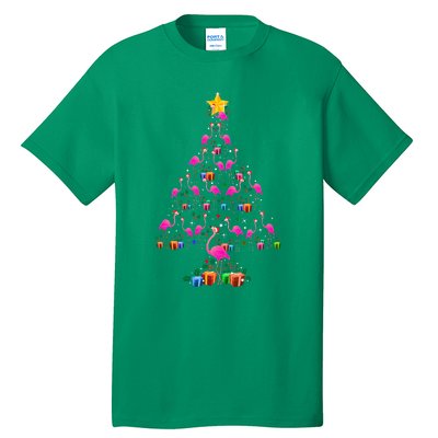 Flamingo Christmas Tree Cute Flamingos Holiday Decor Tall T-Shirt