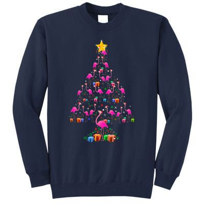 Flamingo Christmas Tree Cute Flamingos Holiday Decor Tall Sweatshirt