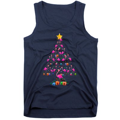 Flamingo Christmas Tree Cute Flamingos Holiday Decor Tank Top