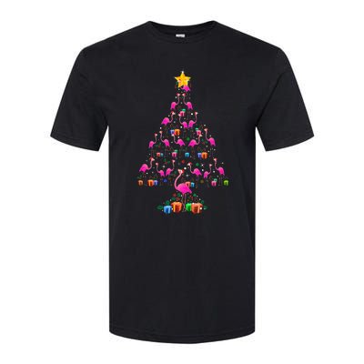 Flamingo Christmas Tree Cute Flamingos Holiday Decor Softstyle CVC T-Shirt