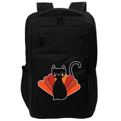 Funny Cute Thanksgiving Cat Turkey Impact Tech Backpack