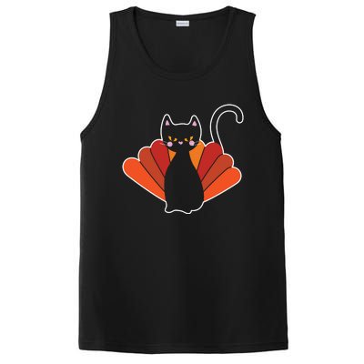 Funny Cute Thanksgiving Cat Turkey PosiCharge Competitor Tank