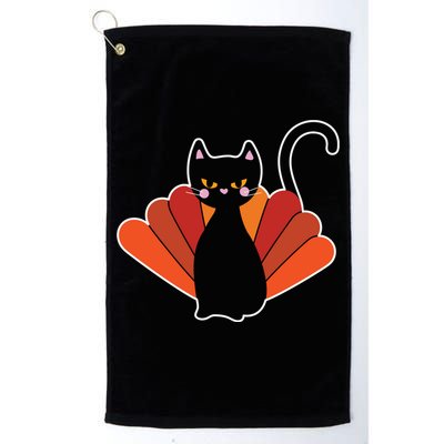 Funny Cute Thanksgiving Cat Turkey Platinum Collection Golf Towel