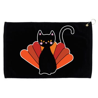 Funny Cute Thanksgiving Cat Turkey Grommeted Golf Towel