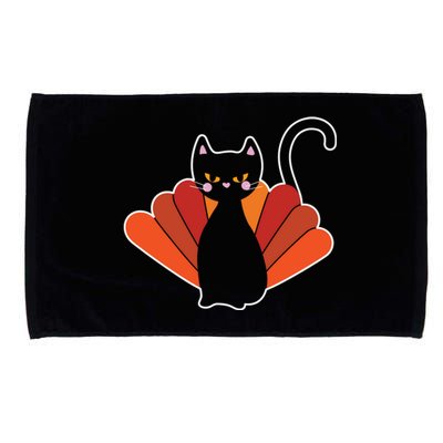 Funny Cute Thanksgiving Cat Turkey Microfiber Hand Towel