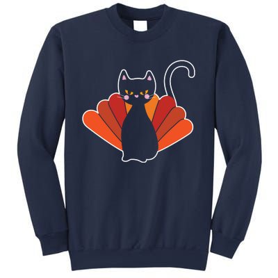 Funny Cute Thanksgiving Cat Turkey Sweatshirt