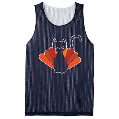 Funny Cute Thanksgiving Cat Turkey Mesh Reversible Basketball Jersey Tank