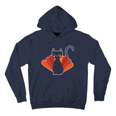 Funny Cute Thanksgiving Cat Turkey Tall Hoodie