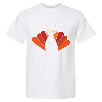 Funny Cute Thanksgiving Cat Turkey Garment-Dyed Heavyweight T-Shirt