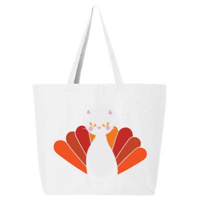 Funny Cute Thanksgiving Cat Turkey 25L Jumbo Tote