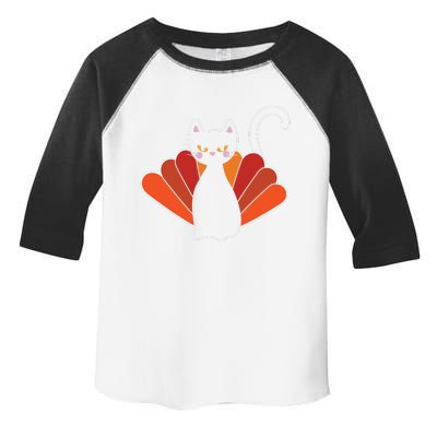 Funny Cute Thanksgiving Cat Turkey Toddler Fine Jersey T-Shirt