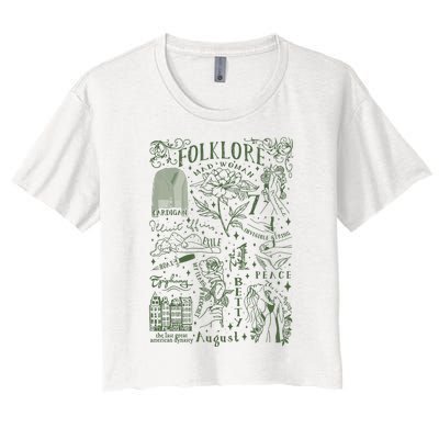 Folklore Cardigan The 1 The Last Great American Dynasty Exile My Tears Ricochet Women's Crop Top Tee