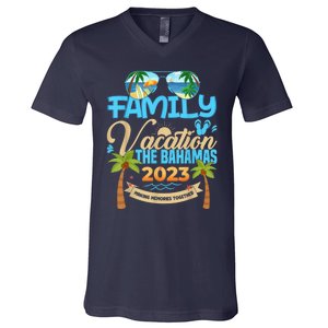 Family Cruise The Bahamas Happy Summer Matching Vacation Happy V-Neck T-Shirt