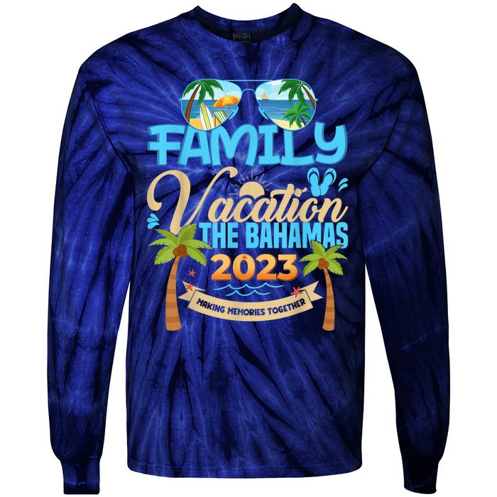 Family Cruise The Bahamas Happy Summer Matching Vacation Happy Tie-Dye Long Sleeve Shirt