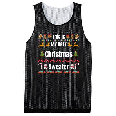 Funny Christmas This Is My Ugly Christmas Sweater Funny Xmas Mesh Reversible Basketball Jersey Tank