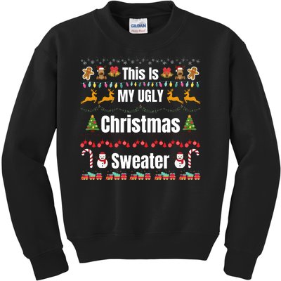 Funny Christmas This Is My Ugly Christmas Sweater Funny Xmas Kids Sweatshirt