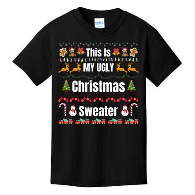 Funny Christmas This Is My Ugly Christmas Sweater Funny Xmas Kids T-Shirt