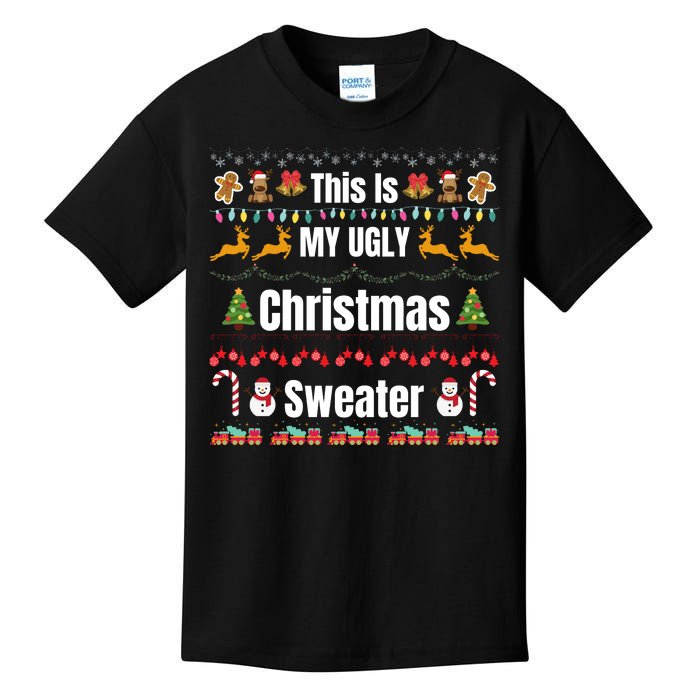 Funny Christmas This Is My Ugly Christmas Sweater Funny Xmas Kids T-Shirt