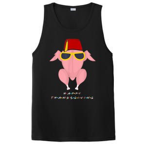 Funny Cute Thanksgiving For Friends Turkey Head PosiCharge Competitor Tank