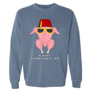 Funny Cute Thanksgiving For Friends Turkey Head Garment-Dyed Sweatshirt