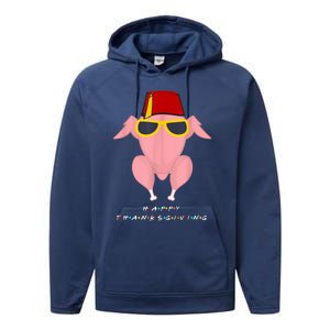 Funny Cute Thanksgiving For Friends Turkey Head Performance Fleece Hoodie