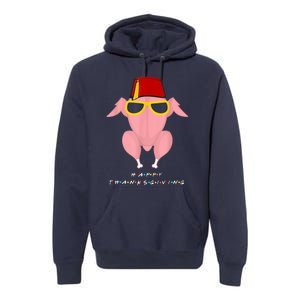 Funny Cute Thanksgiving For Friends Turkey Head Premium Hoodie