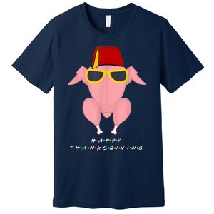 Funny Cute Thanksgiving For Friends Turkey Head Premium T-Shirt