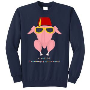 Funny Cute Thanksgiving For Friends Turkey Head Tall Sweatshirt