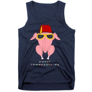 Funny Cute Thanksgiving For Friends Turkey Head Tank Top