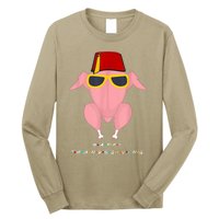 Funny Cute Thanksgiving For Friends Turkey Head Long Sleeve Shirt