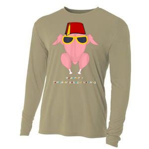 Funny Cute Thanksgiving For Friends Turkey Head Cooling Performance Long Sleeve Crew