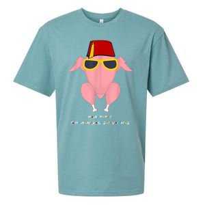 Funny Cute Thanksgiving For Friends Turkey Head Sueded Cloud Jersey T-Shirt