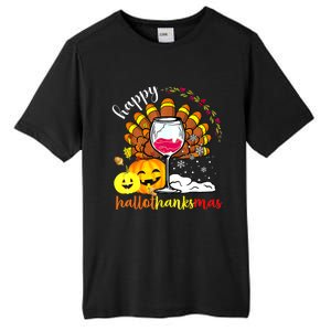 Funny Cute Turkey Happy Hallothankmas Wine Glasses Costume Tall Fusion ChromaSoft Performance T-Shirt