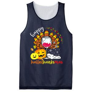 Funny Cute Turkey Happy Hallothankmas Wine Glasses Costume Mesh Reversible Basketball Jersey Tank