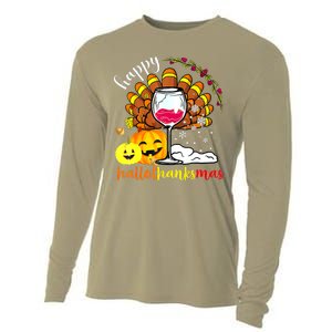 Funny Cute Turkey Happy Hallothankmas Wine Glasses Costume Cooling Performance Long Sleeve Crew