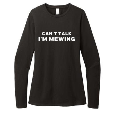 Fuuny Can't Talk I'm Mewing Design Mewing Womens CVC Long Sleeve Shirt