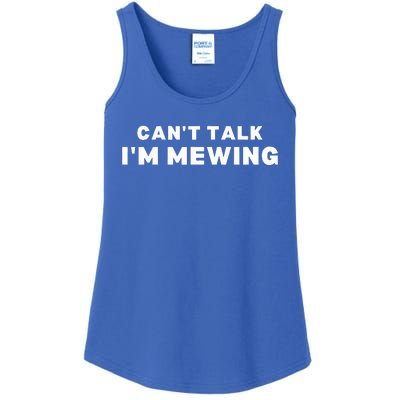 Fuuny Can't Talk I'm Mewing Design Mewing Ladies Essential Tank