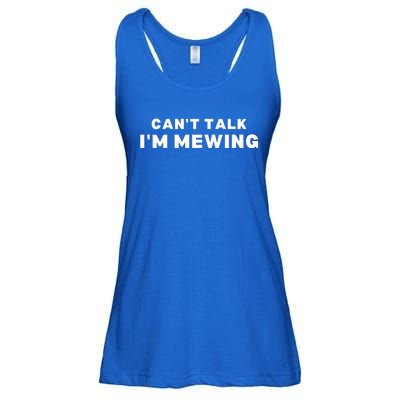 Fuuny Can't Talk I'm Mewing Design Mewing Ladies Essential Flowy Tank