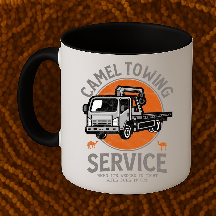 Funny Camel Towing Retro Adult Humor Saying Halloween Cool Gift Mug