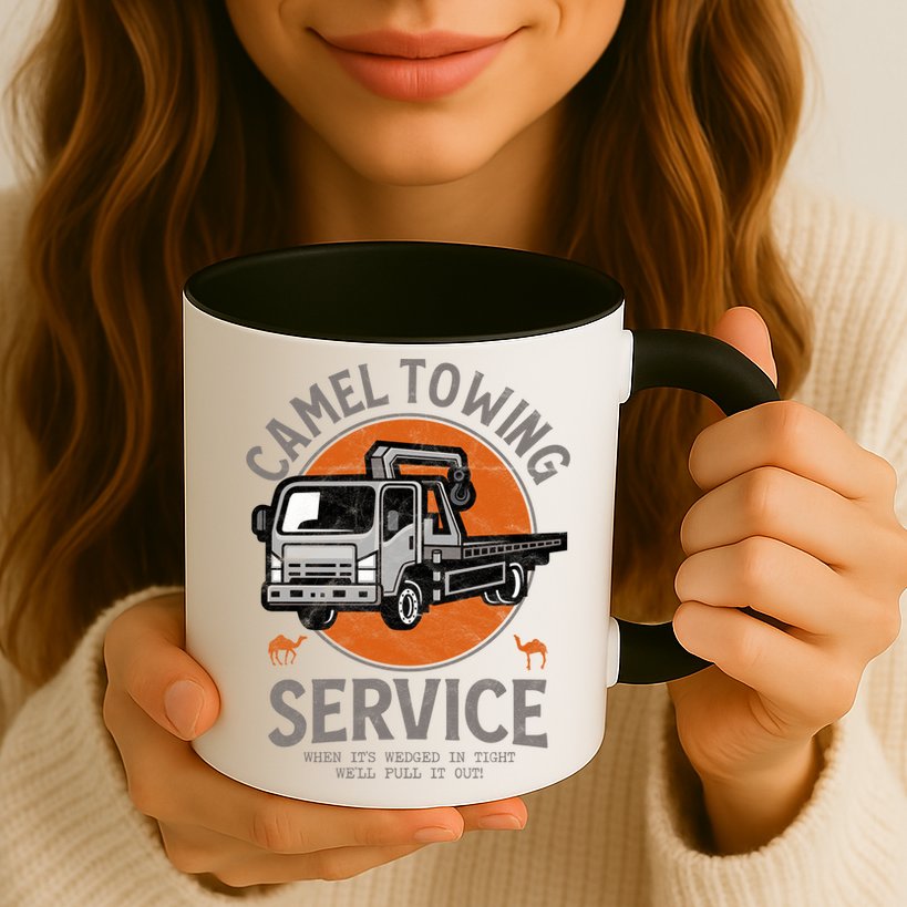 Funny Camel Towing Retro Adult Humor Saying Halloween Cool Gift Mug