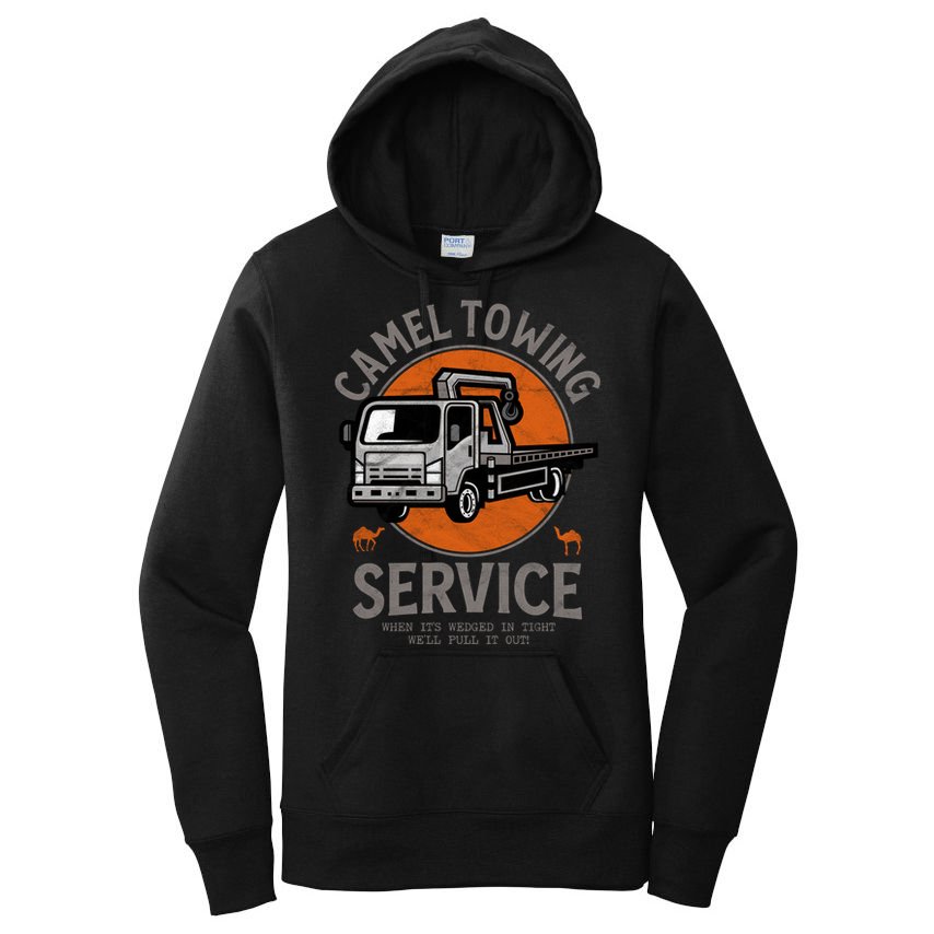 Funny Camel Towing Retro Adult Humor Saying Halloween Cool Gift Women's Pullover Hoodie