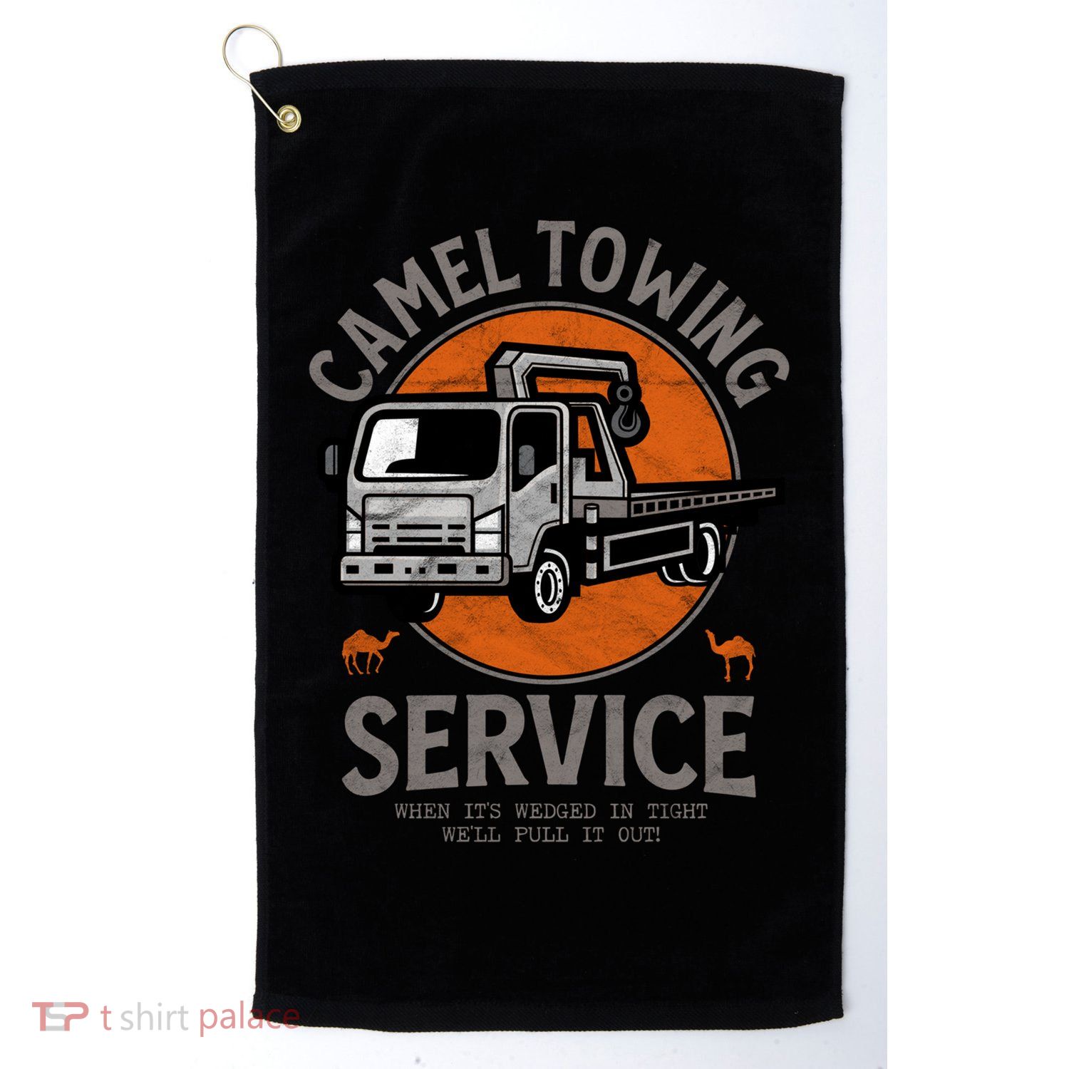 Funny Camel Towing Retro Adult Humor Saying Halloween Cool Gift Golf Towel
