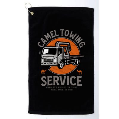 Funny Camel Towing Retro Adult Humor Saying Halloween Cool Gift Platinum Collection Golf Towel