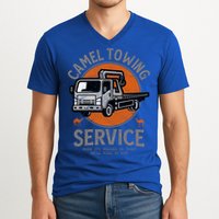 Funny Camel Towing Retro Adult Humor Saying Halloween Cool Gift V-Neck T-Shirt